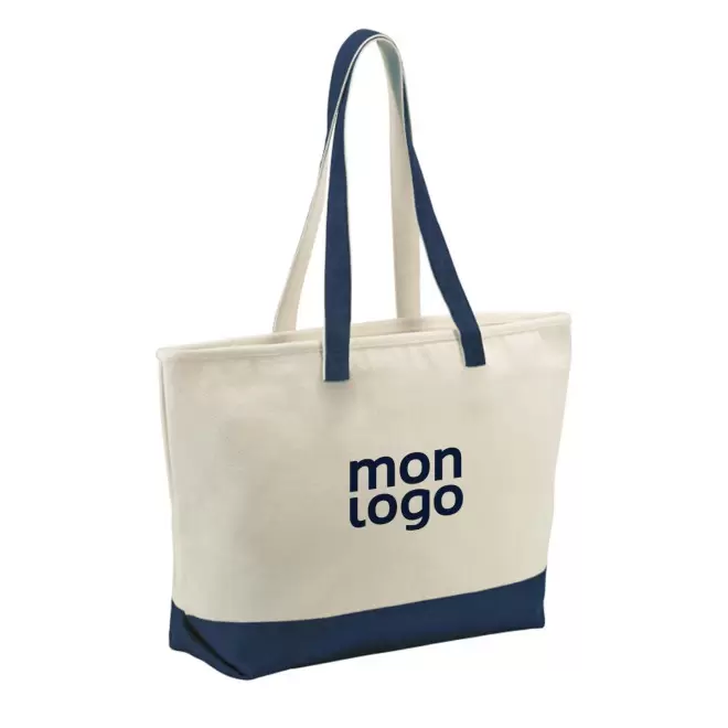 CABAS PERSONNALISABLE EN COTON ZIPPEE 'ANTIGUA'