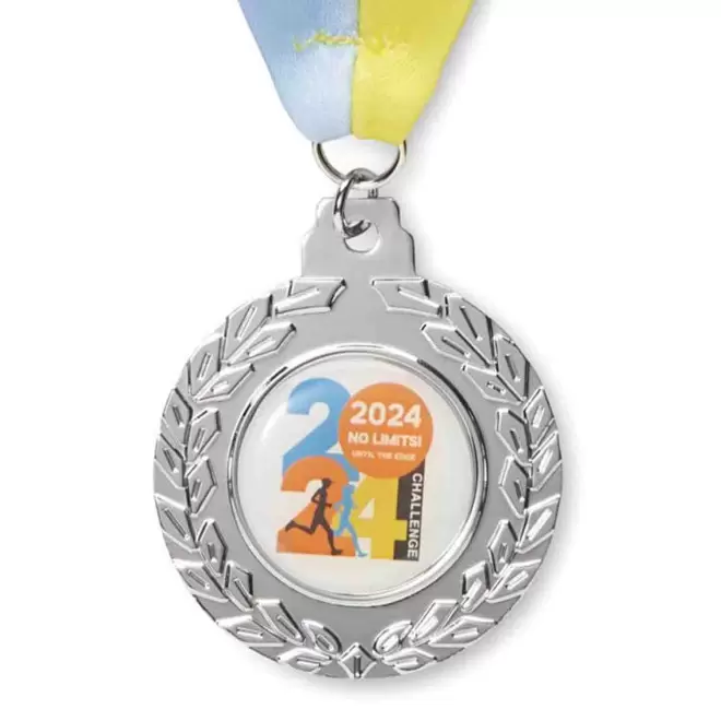 MEDAILLE PERSONNALISABLE EN FER BOMBEE 50 MM 'WIN'