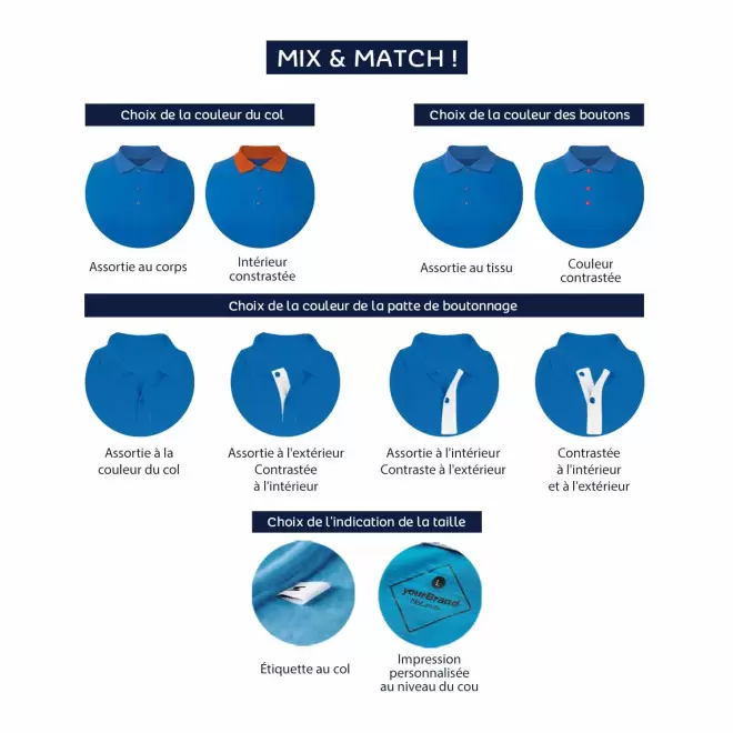 POLO PERSONNALISABLE FEMME 'PERFECT CUSTOM'