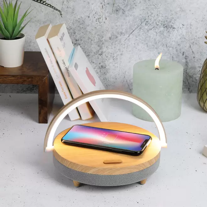 ENCEINTE LED PERSONNALISÉE CHARGEUR INDUCTION 5W LIVOO® 'DANNY'