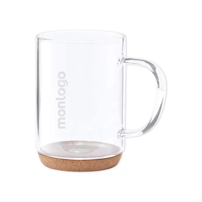MUG PERSONNALISÉ EN VERRE ET LIÈGE 'HINDA'