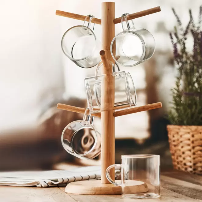 PORTE TASSES PERSONNALISÉ EN BAMBOU 'OPAU'