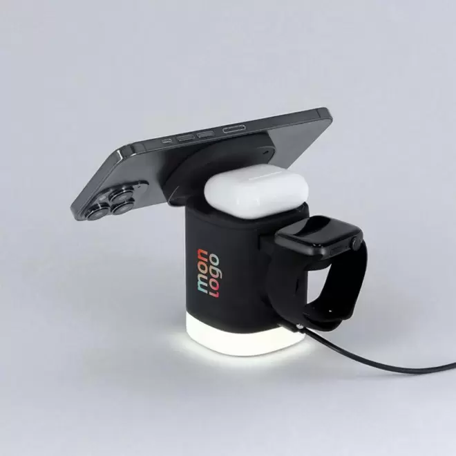 CHARGEUR 3 EN 1 RECYCLE PERSONNALISE 'POLYCHARG'