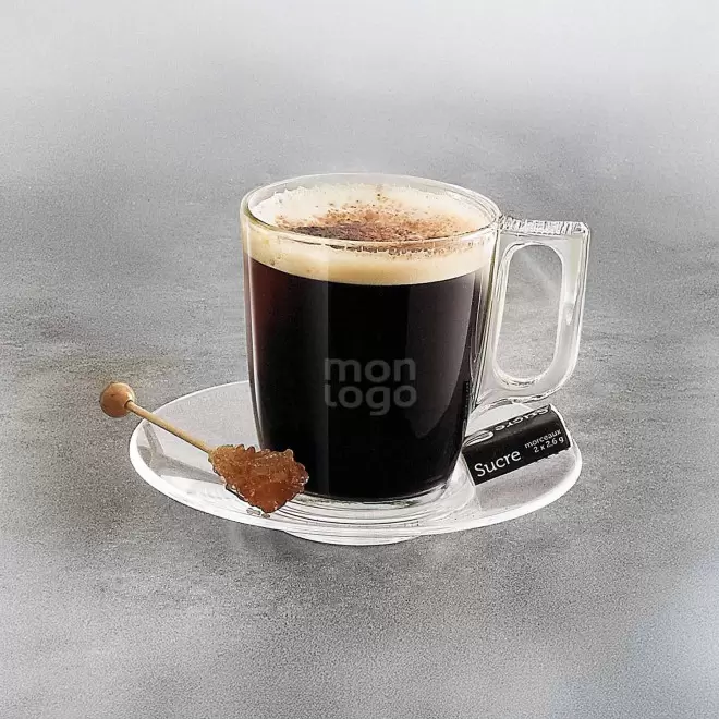 TASSE EN VERRE FRANCAIS 90ML PERSONNALISABLE 'NUEVO' 