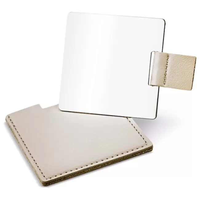 MIROIR EN ACIER AVEC POCHETTE PERSONNALISABLE 'RUFLET'