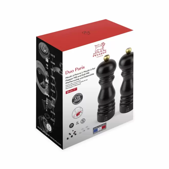 COFFRET 2 MOULINS SEL POIVRE PERSONNALISABLE 'DUO PARIS' 