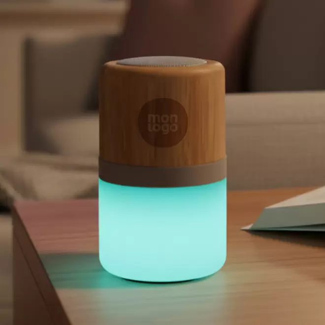 MINI ENCEINTE LUMINEUSE PERSONNALISABLE 'GLOWY'