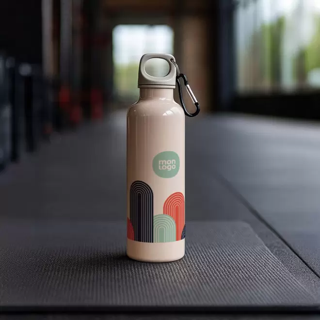GOURDE RPET AVEC MOUSQUETON 750ML PERSONNALISABLE 'MANCYO'