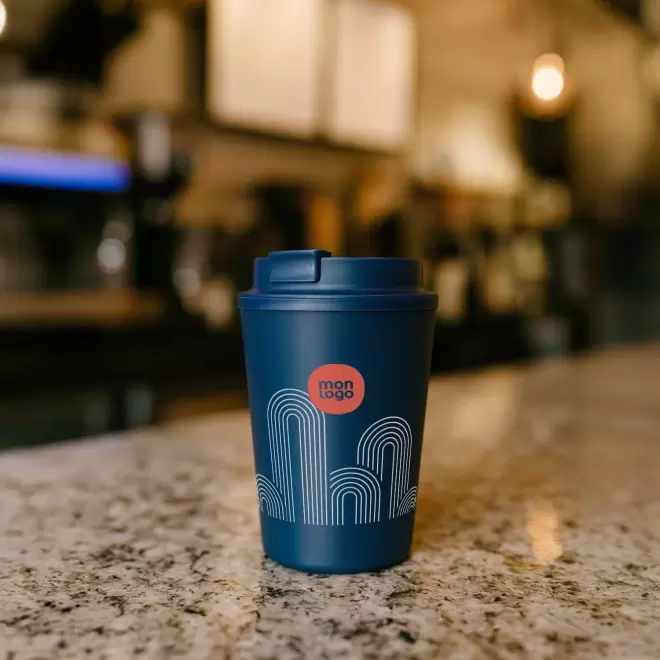 MUG PERSONNALISABLE DOUBLE PAROI PLASTIQUE 300ML 'BUKZ'
