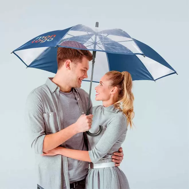 PARAPLUIE CANNE PUBLICITAIRE MI TRANSPARENT 'SPLASHY'