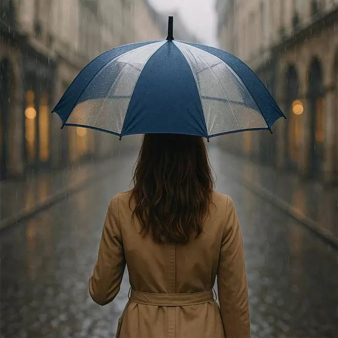 PARAPLUIE CANNE PUBLICITAIRE MI TRANSPARENT 'SPLASHY'