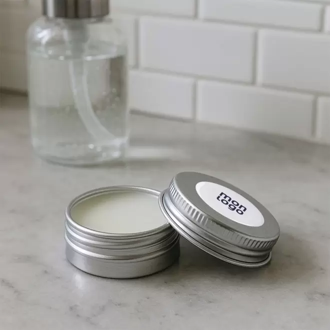 BAUME A LEVRE PERSONNALISE EN POT METAL 'KELIP'