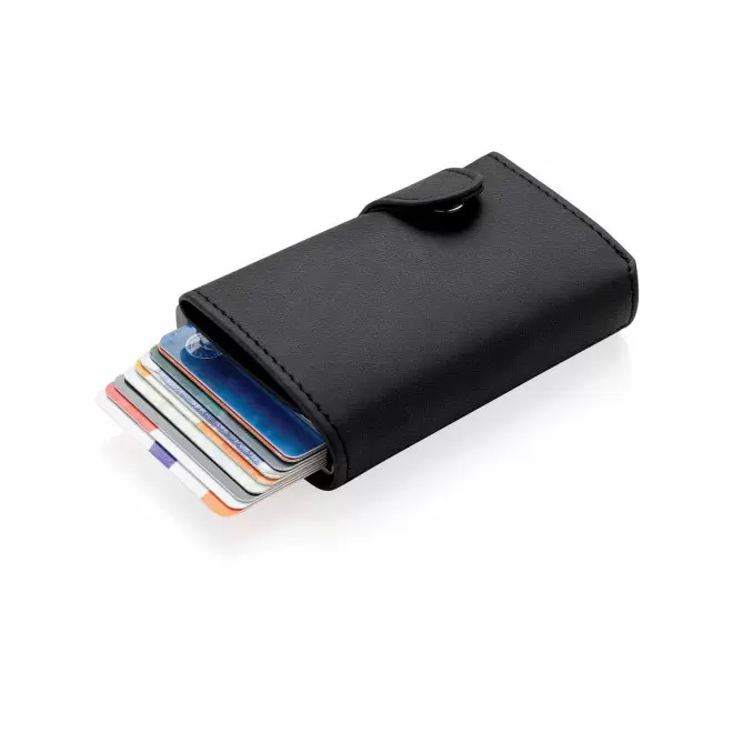 PORTE CARTES ANTI RFID ALU ET PU PERSONNALISABLE 'SEEKO'