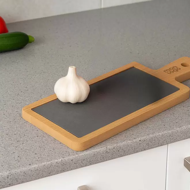 PLANCHE PERSONNALISABLE EN BAMBOU ET ARDOISE 'DOISO' 
