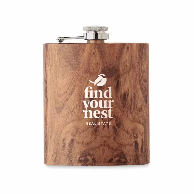 FLASQUE ASPECT BOIS 190ML PERSONNALISEE 'GUDY DARKWOOD'