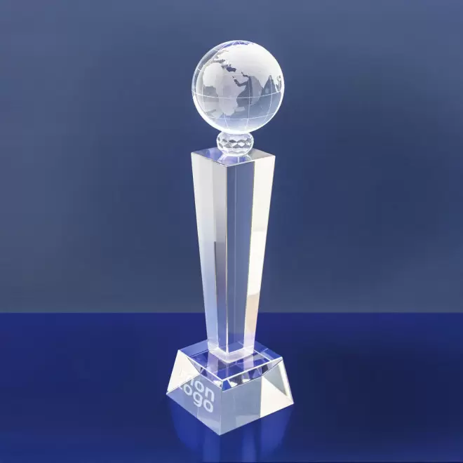 TROPHEE EN VERRE PERSONNALISE 'VICKY GLOBUS'