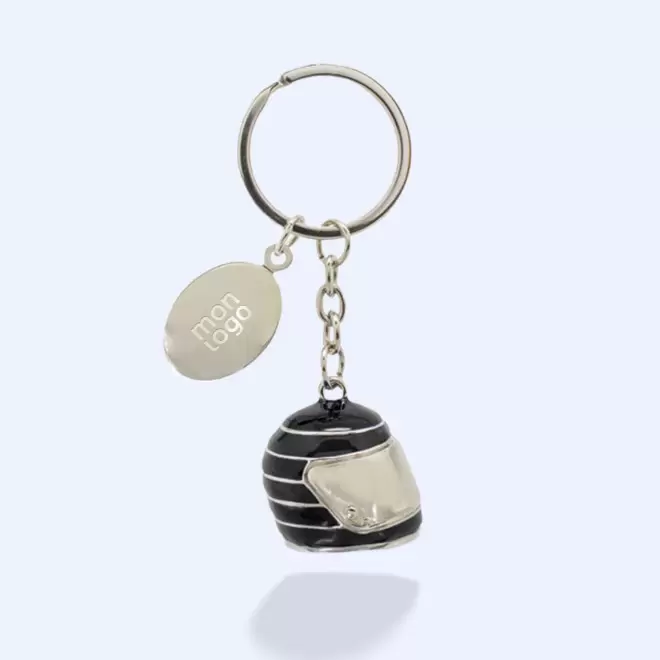 PORTE CLE EN METAL PERSONNALISE 'METALO CASQUE'