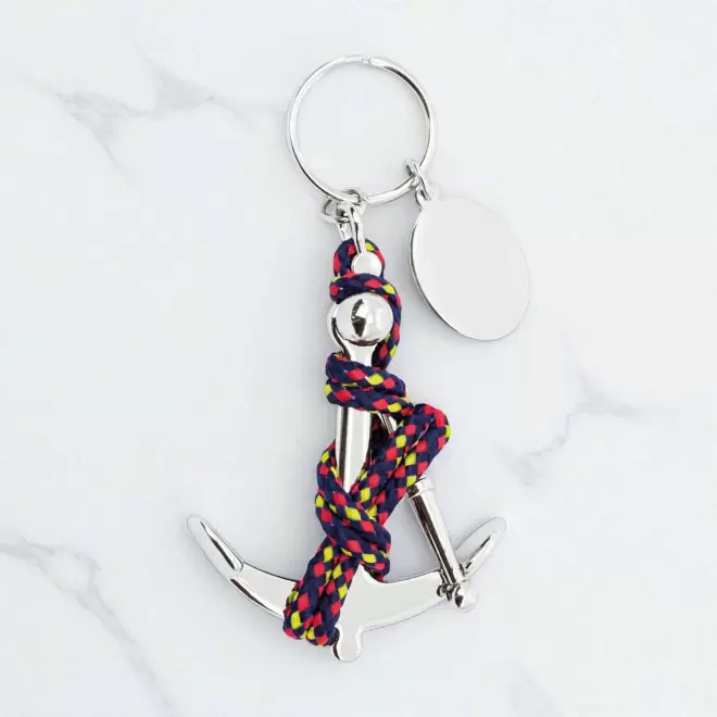 PORTE CLE EN METAL PERSONNALISE 'METALO ANCRE CORDE'