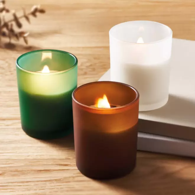 BOUGIE PERSONNALISABLE PARFUMEE MECHE BOIS 'BANILBO S'