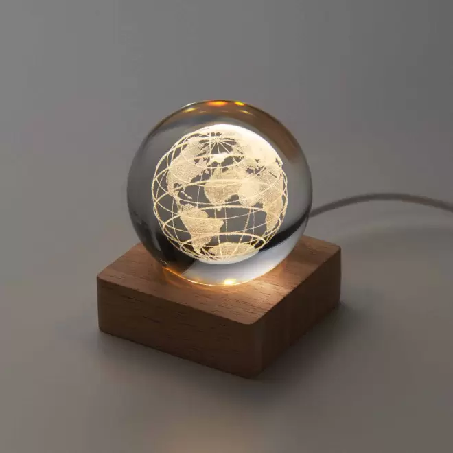 GLOBE LUMINEUX EN VERRE PERSONNALISABLE 'BOULGA'