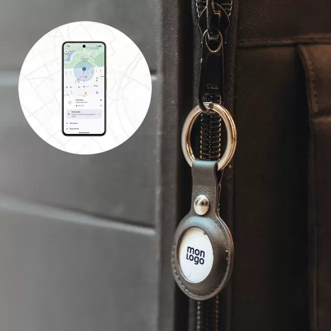 PORTE CLE PERSONNALISABLE GEOLOCALISABLE 'KEYFIND DUAL'