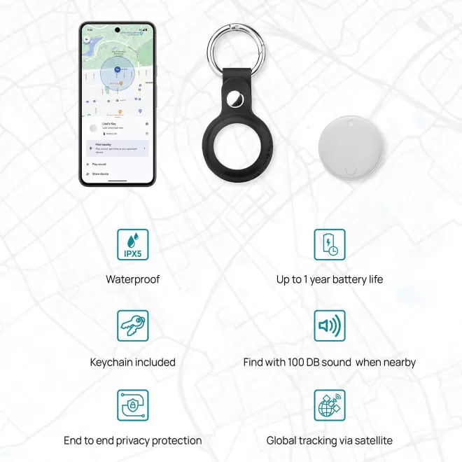 PORTE CLE PERSONNALISABLE GEOLOCALISABLE 'KEYFIND DUAL'
