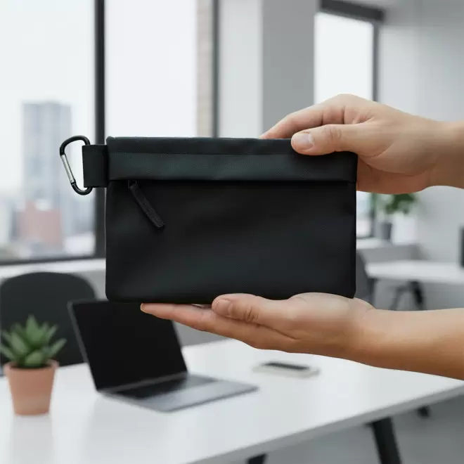 TROUSSE EN PU MOUSQUETON PERSONNALISABLE 'ARYANI'