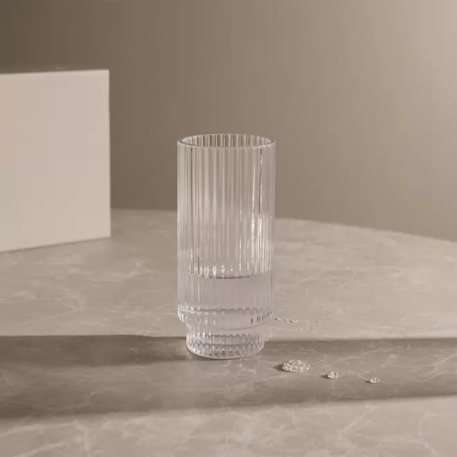 SET 4 VERRES NERVURES 36CL PERSONNALISABLE 'VIVIANE'