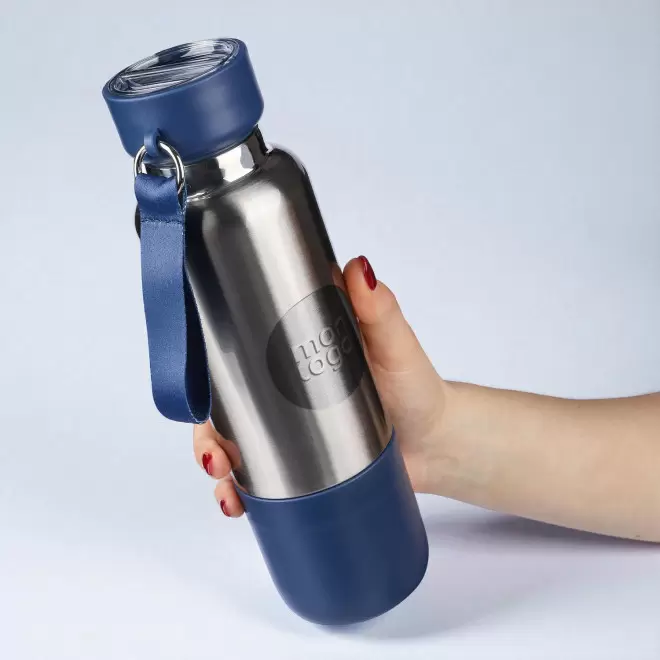 BOUTEILLE ISOTHERME AVEC GOBELET PERSONNALISABLE 'NOMLY'