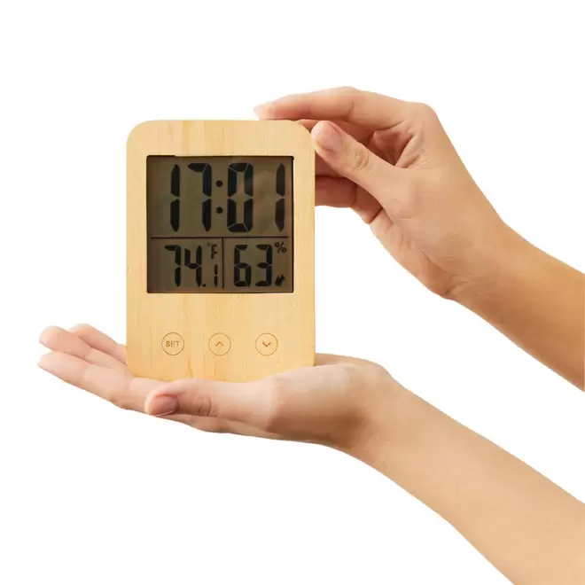 STATION METEO BAMBOU PERSONNALISABLE 'TEMPO'