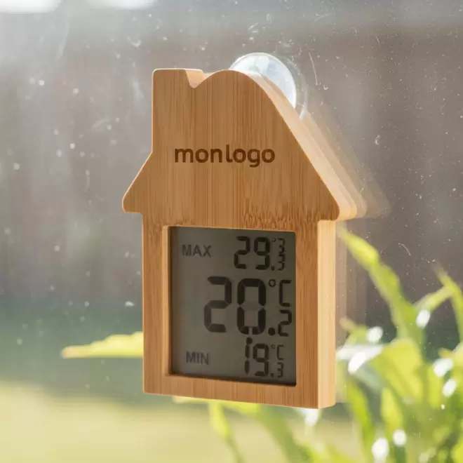 THERMOMETRE MAISON PUBLICITAIRE BAMBOU 'THERMOHOUSE'