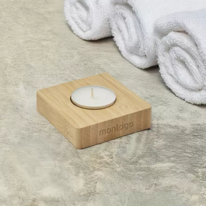 PHOTOPHORE EN BAMBOU PERSONNALISABLE 'ROMAN'