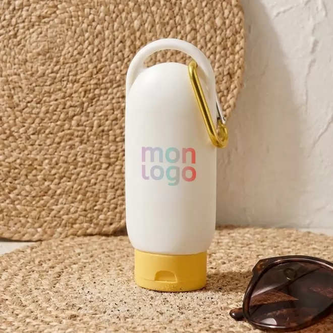 CREME SOLAIRE PERSONNALISABLE EN TUBE MOUSQUETON SFP30 60ML 'FIXSUN'