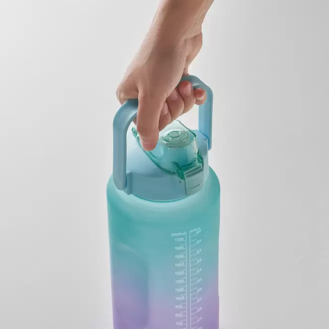 GOURDE PUBLICITAIRE AVEC POIGNEE ET PAILLE 2L 'DAYLY'