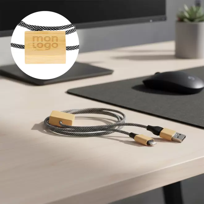 CABLE DE CHARGE RAPIDE PERSONNALISABLE 'PATI 60W'