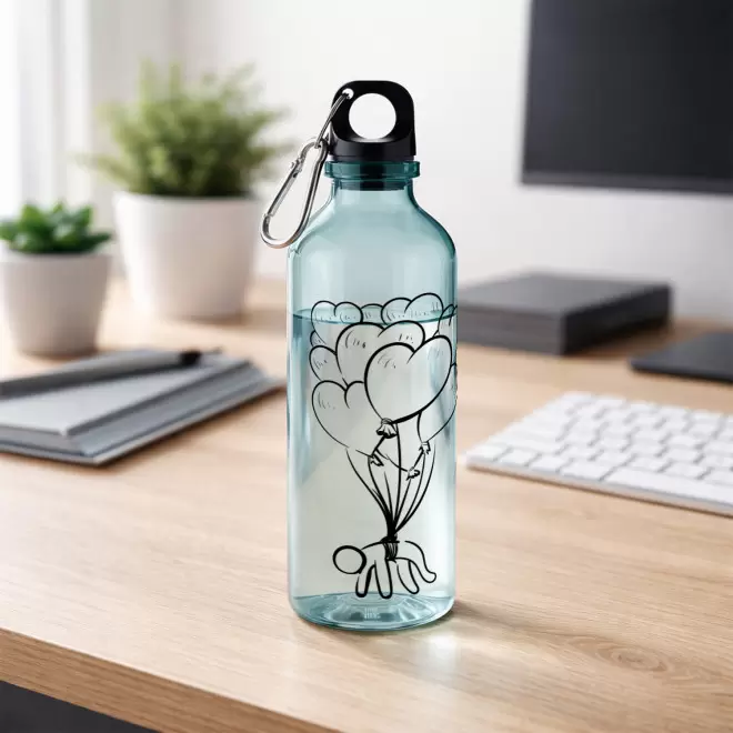 GOURDE PUBLICITAIRE RPET AVEC MOUSQUETON 500ML 'MANCYU'