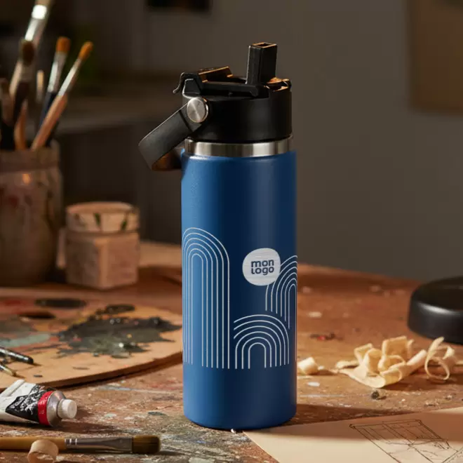 GOURDE ISOTHERME PAILLE 500ML 'FRAG POIGNEE'