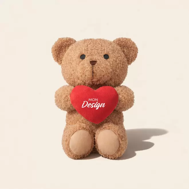 PELUCHE OURSON PERSONNALISABLE 'TEDDY XL COEUR'