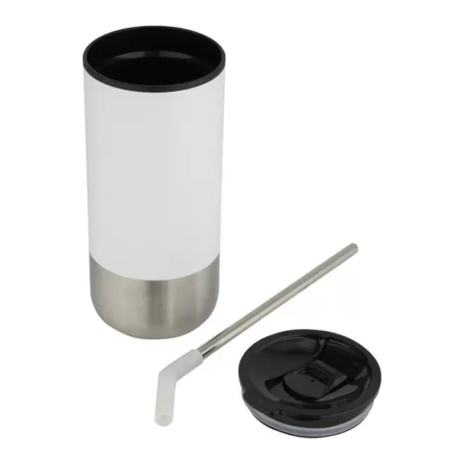 MUG ISOTHERME AVEC PAILLE 480ML PERSONNALISABLE 'MARYNE'