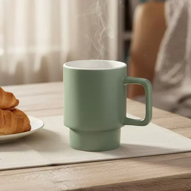 MUG PUBLICITAIRE CERAMIQUE EMPILABLE 330ML 'PAPULA'