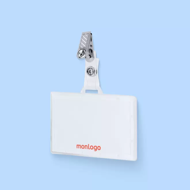 PORTE BADGE AVEC PINCE PERSONNALISE 'KISTO'