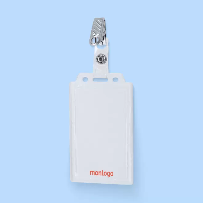 PORTE BADGE AVEC PINCE PERSONNALISE 'KISTO'