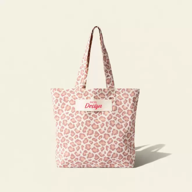 TOTE BAG SOUFFLET LEOPARD PERSONNALISE 'SALESSE'