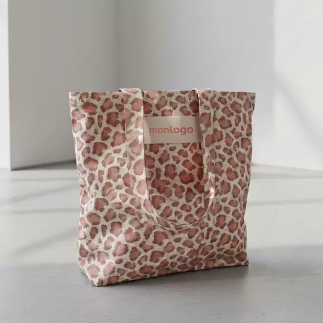 TOTE BAG SOUFFLET LEOPARD PERSONNALISE 'SALESSE'