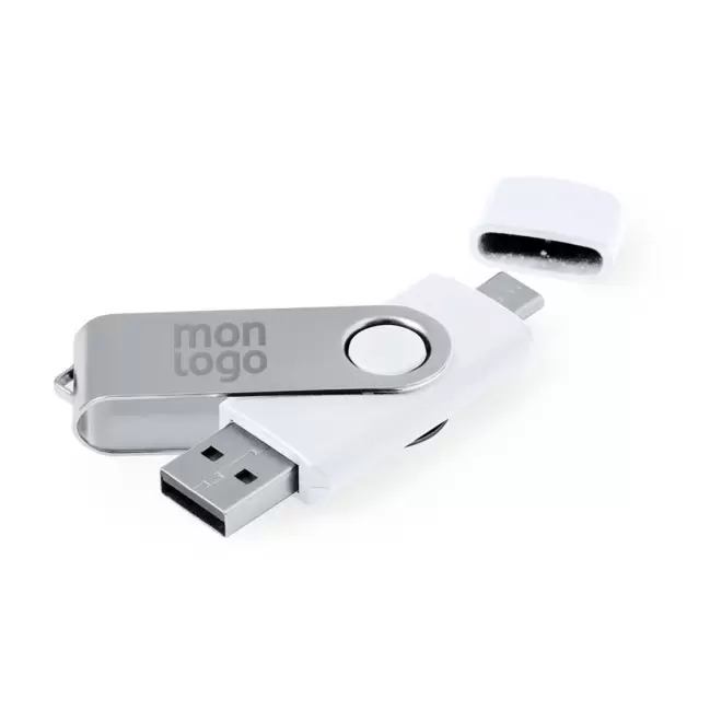CLE USB ET USB C 3.0  PERSONNALISABLE 'TWISTER DUO' 16 GO