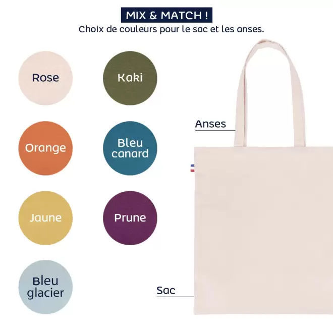 SAC PERSONNALISABLE COTON MIF MIX & MATCH 'NOEMIE 150' 