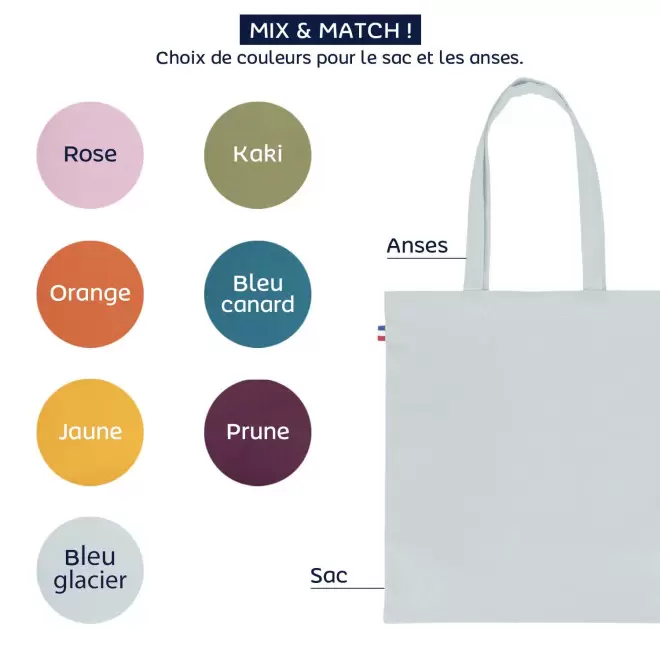SAC PERSONNALISABLE COTON MIF MIX & MATCH 'NOEMIE 240'
