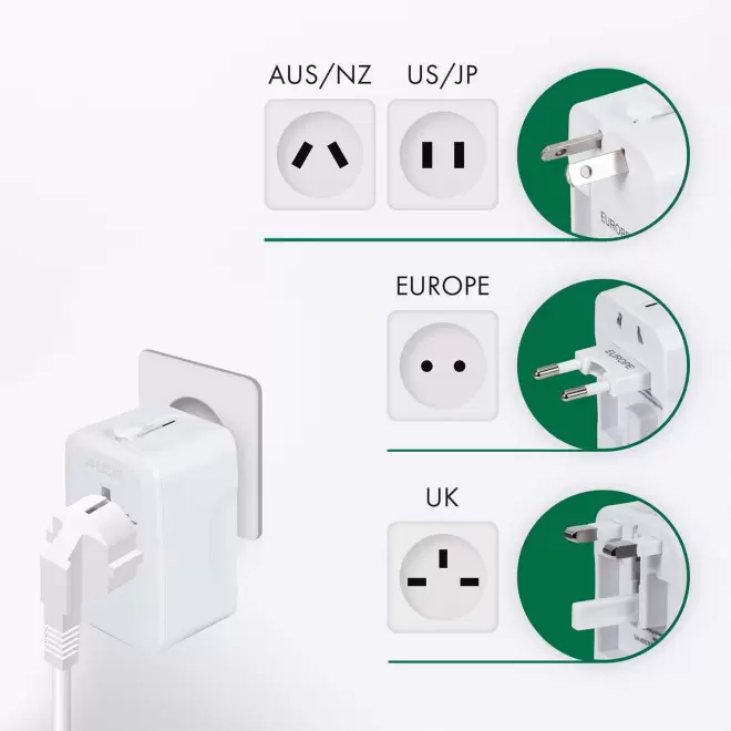ADAPTATEUR UNIVERSEL DE VOYAGE PERSONNALISABLE 'VLYTA'