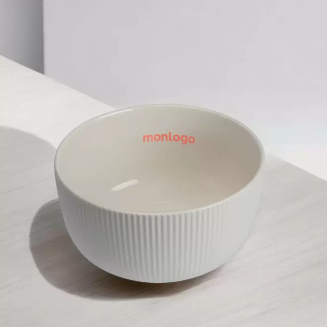 BOL EN CERAMIQUE PERSONNALISE 550 ML NERVURE 'VIVIANE'