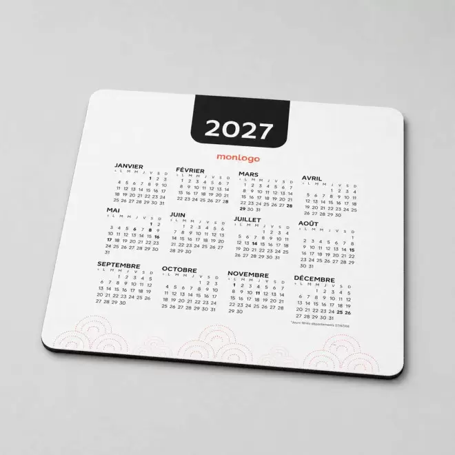 CALENDRIER TAPIS DE SOURIS PLASTIQUE PERSONNALISÉ 'PERSOLITO DATE'